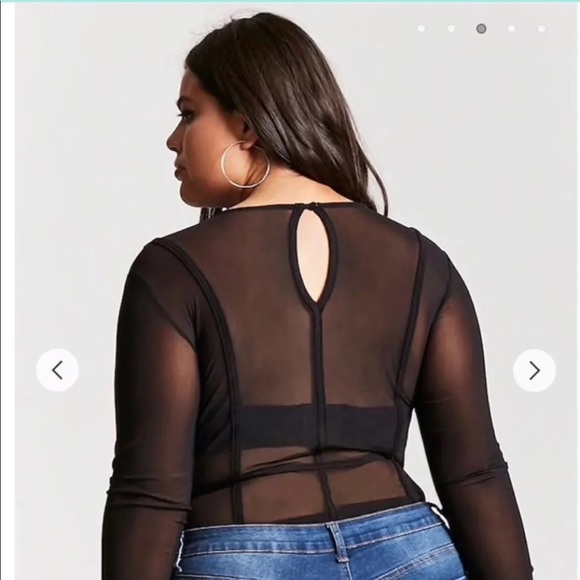 Black Mesh Bodysuit(Sold) - Picture 2 of 4